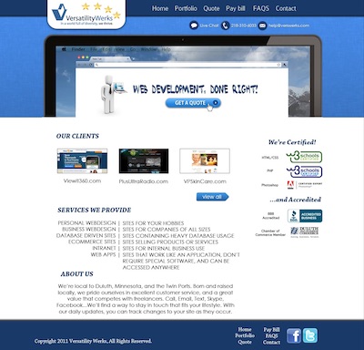 mockup for fourth verswerks.com website